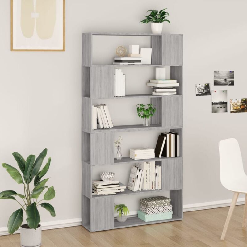 foto del prodotto libreria divisorio grigio sonoma 100x24x188 cm