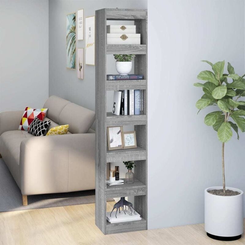 foto del prodotto libreria divisorio grigio sonoma 40x30x198 cm vidaxl