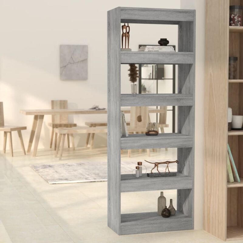 foto del prodotto libreria divisorio grigio sonoma 60x30x166 cm in truciolato vidaxl