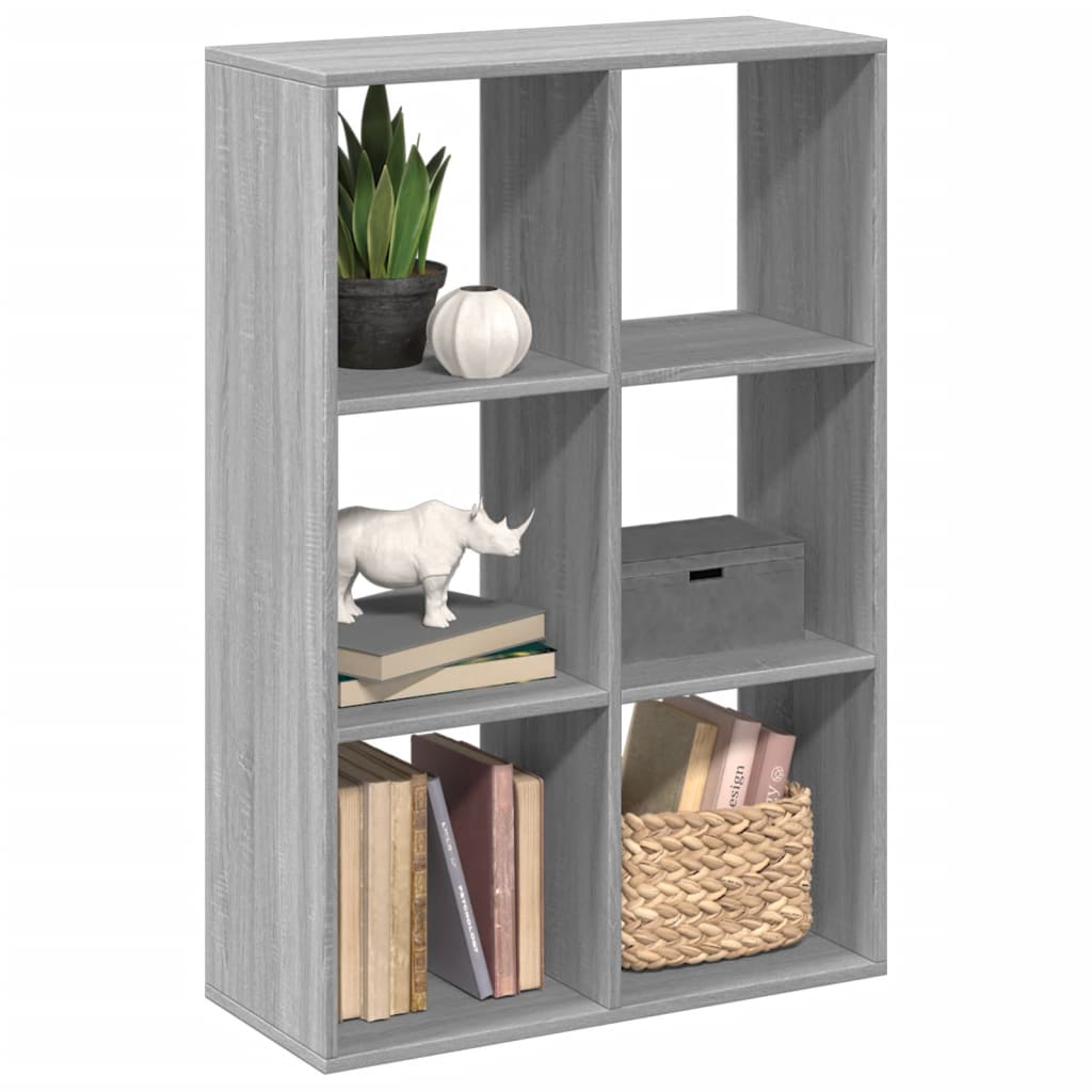 foto del prodotto libreria divisorio grigio sonoma 69,5x29x103,5cm in truciolato