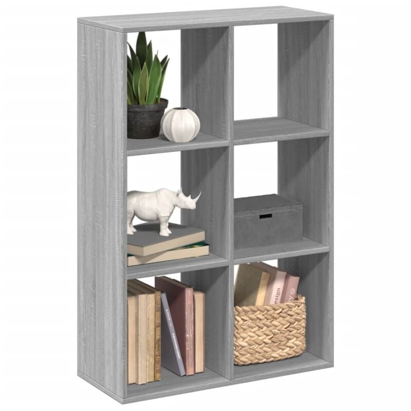 foto del prodotto libreria divisorio grigio sonoma 69,5x29x103,5cm in truciolato vidaxl