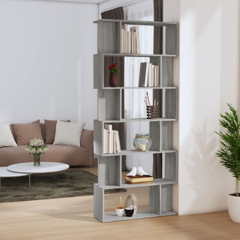 foto del prodotto libreria divisorio grigio sonoma 80x24x192 cm legno multistrato vidaxl