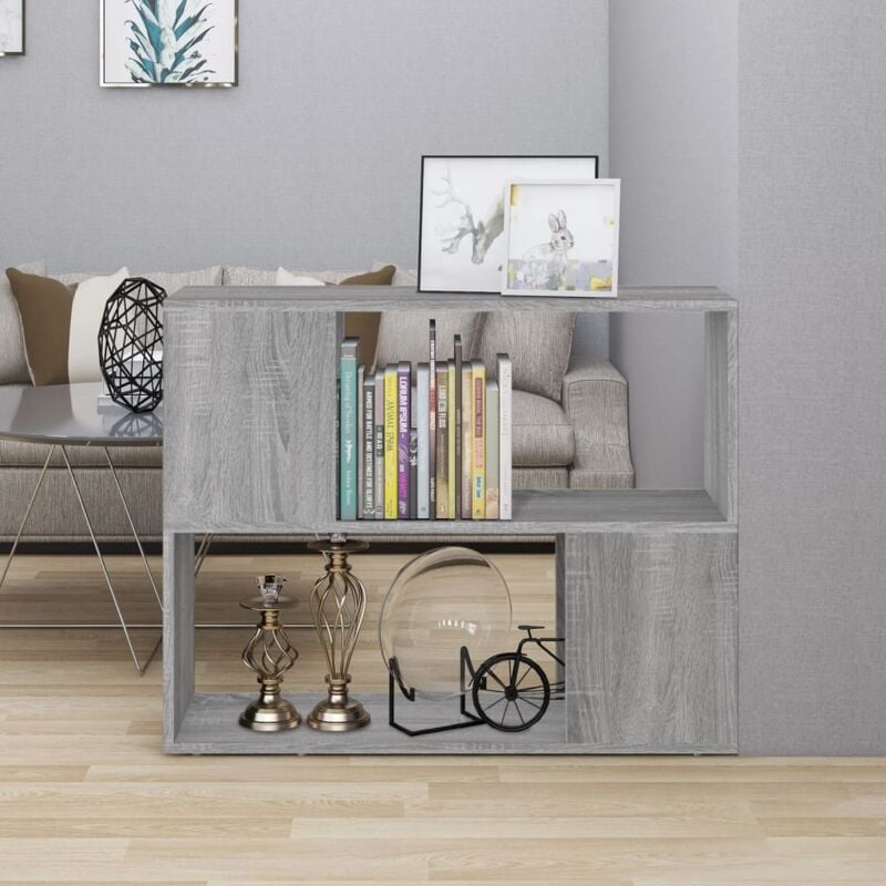 foto del prodotto libreria divisorio grigio sonoma 80x24x63 cm vidaxl