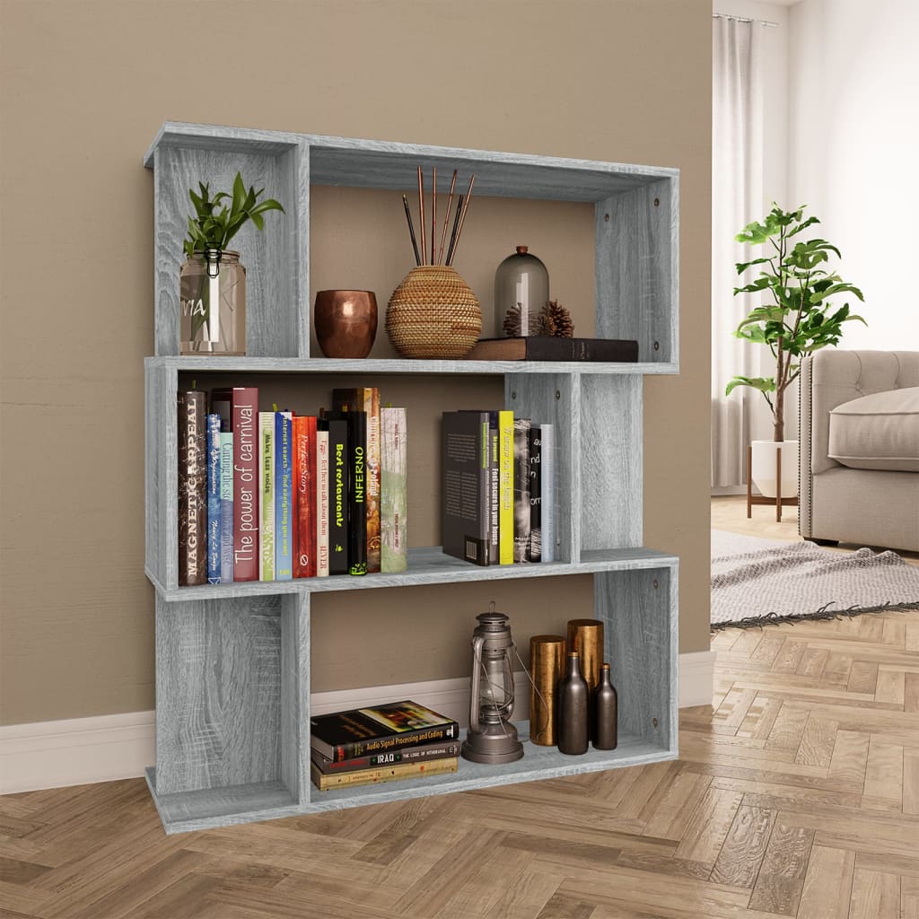 foto del prodotto libreria divisorio grigio sonoma 80x24x96 cm legno multistrato