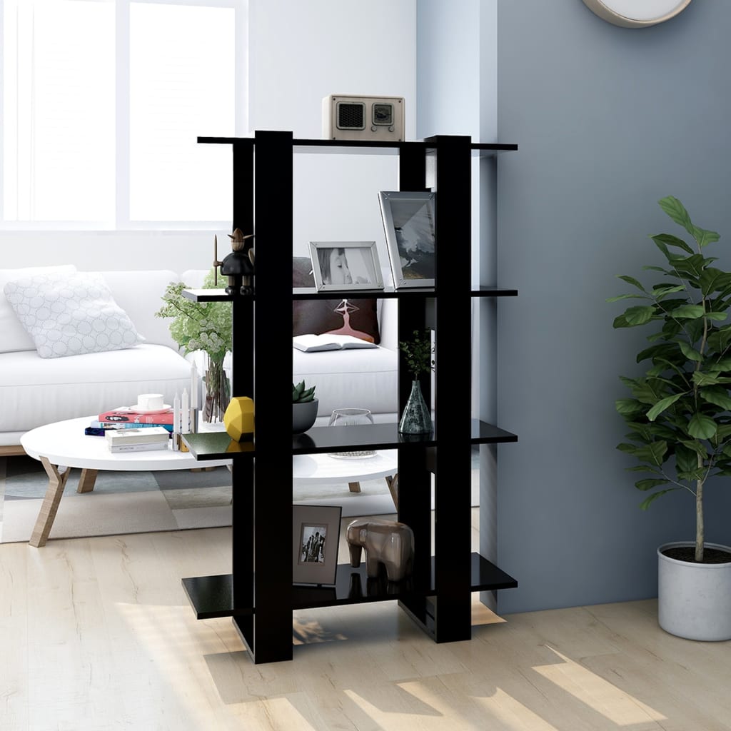 foto del prodotto libreria divisorio nero 80x30x123,5 cm vidaxl