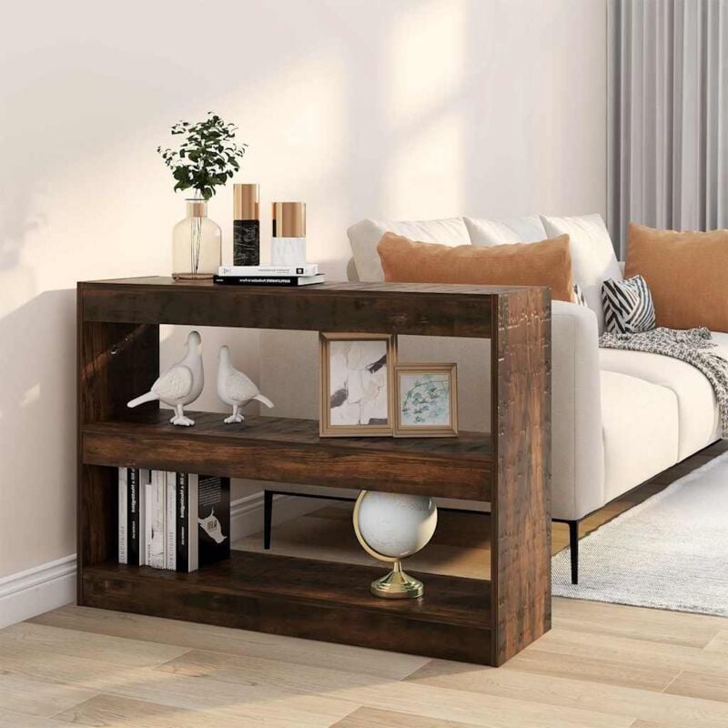 foto del prodotto libreria divisorio rovere fumo 100x30x72 cm vidaxl