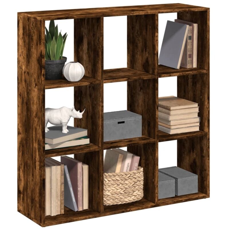 foto del prodotto libreria divisorio rovere fumo 102x29x103,5 cm in truciolato vidaxl