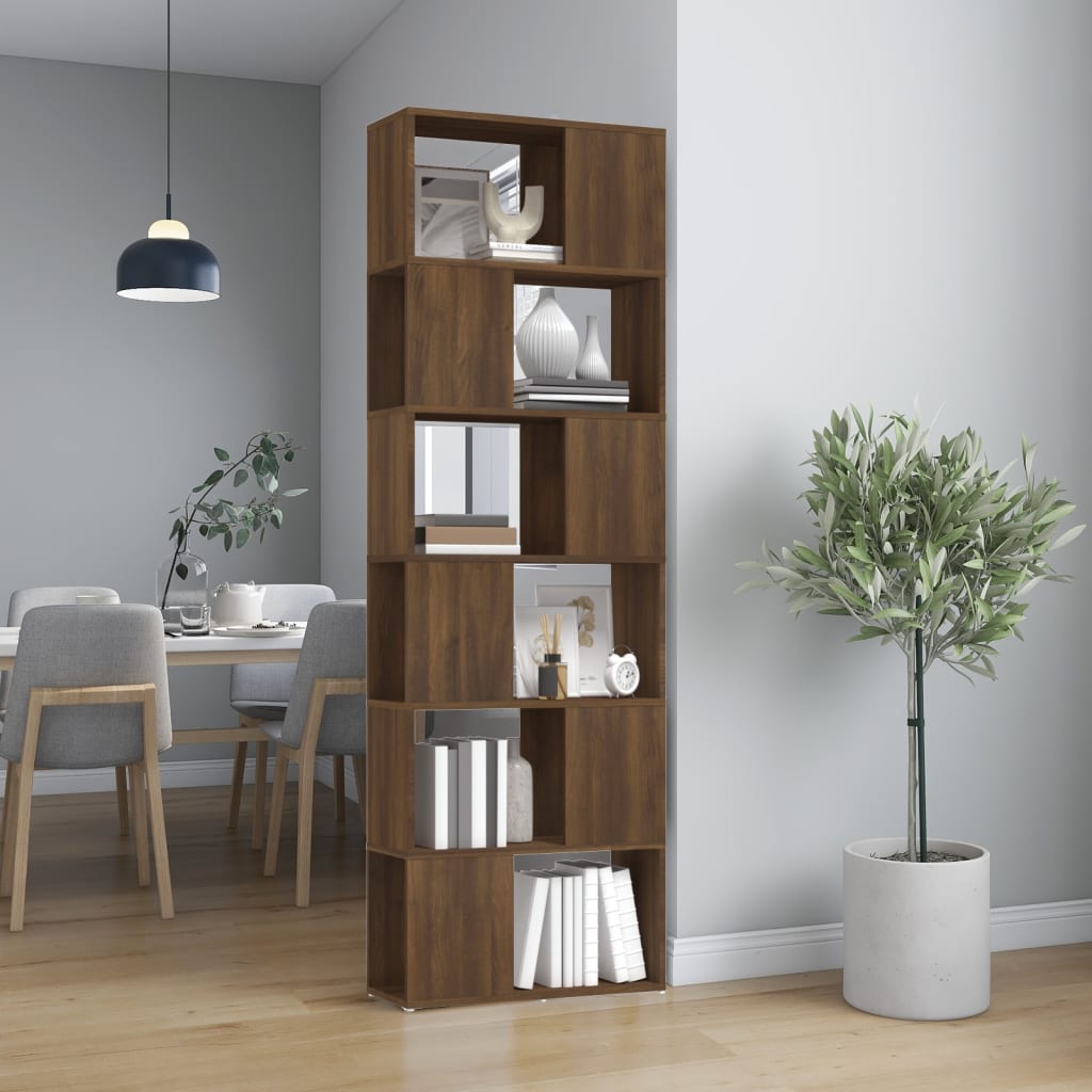 foto del prodotto libreria divisorio rovere marrone 60x24x186 cm cod mxl 16354
