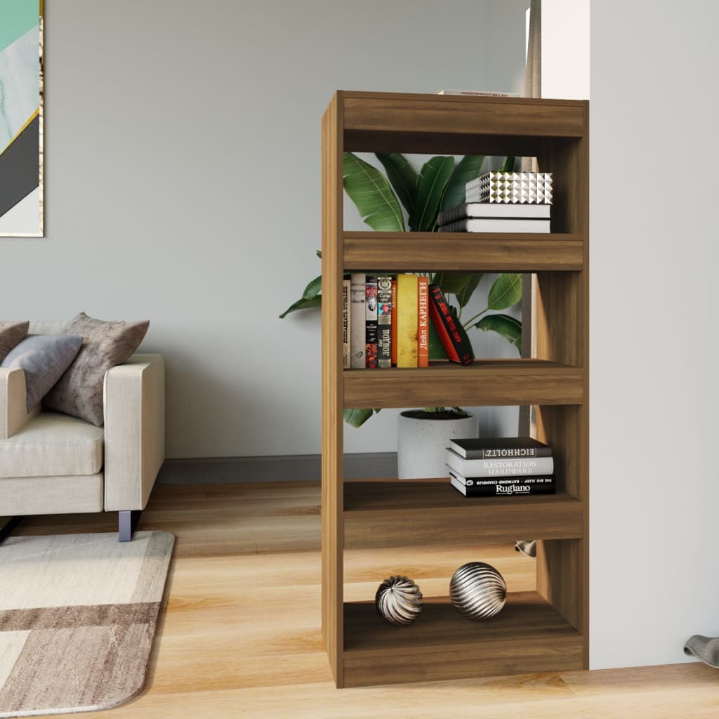 foto del prodotto libreria divisorio rovere marrone 60x30x135cm legno multistrato