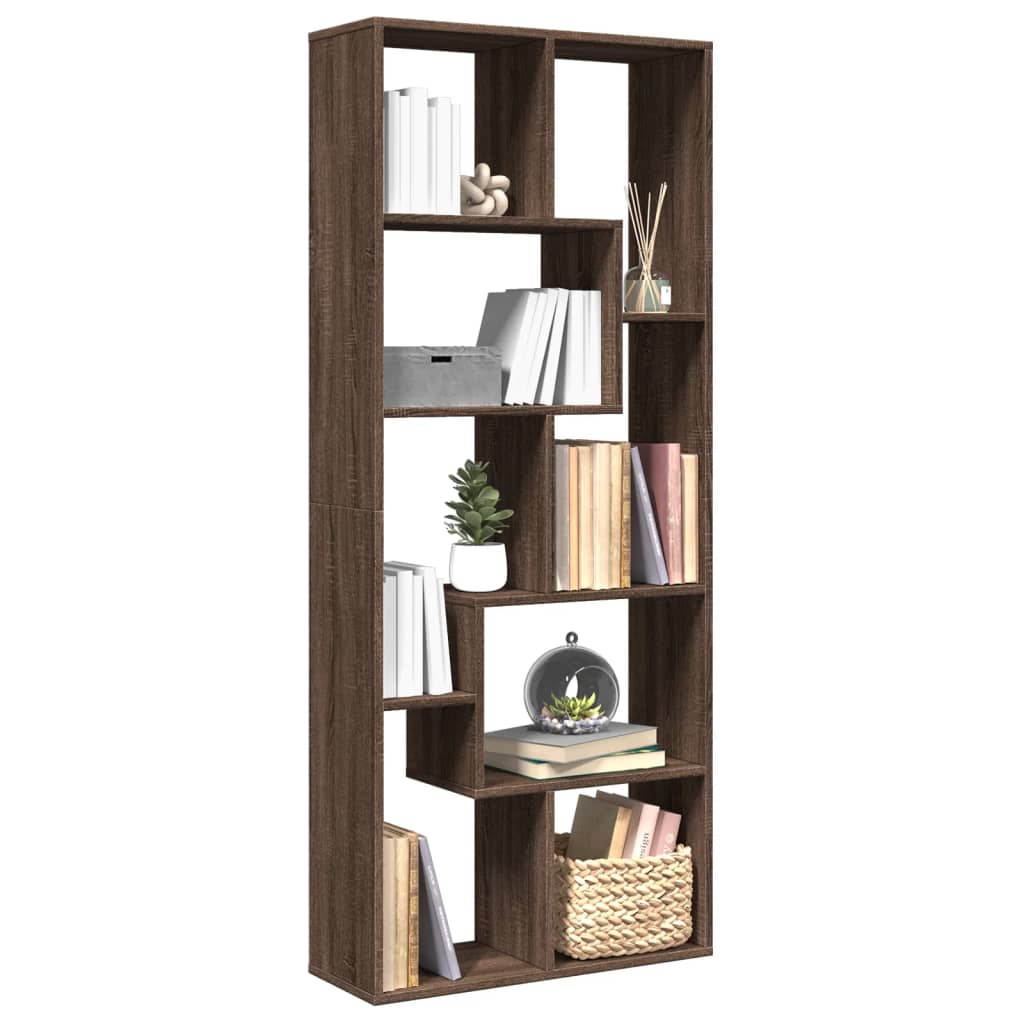 foto del prodotto libreria divisorio rovere marrone 67x25x161,5 cm in truciolato