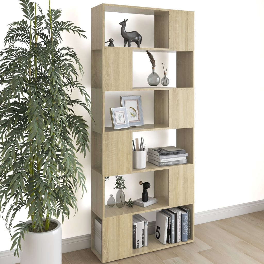 foto del prodotto libreria divisorio rovere sonoma 80x24x186 cm in truciolato cod mxl 11572