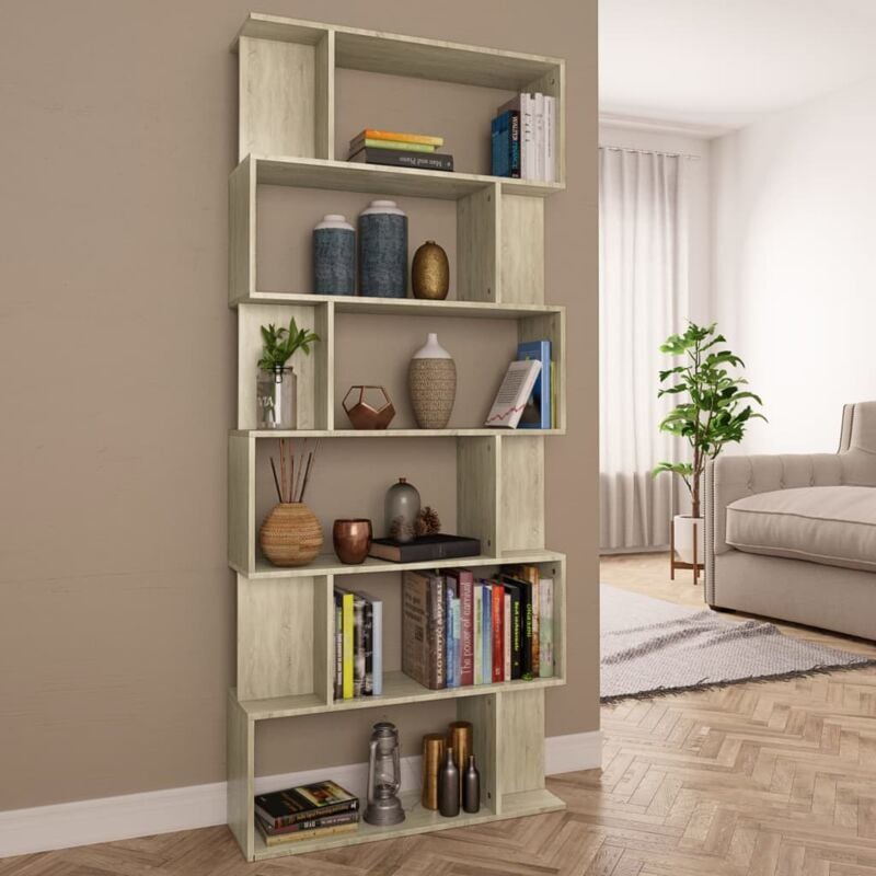 foto del prodotto libreria divisorio rovere sonoma 80x24x192 cm legno multistrato vidaxl