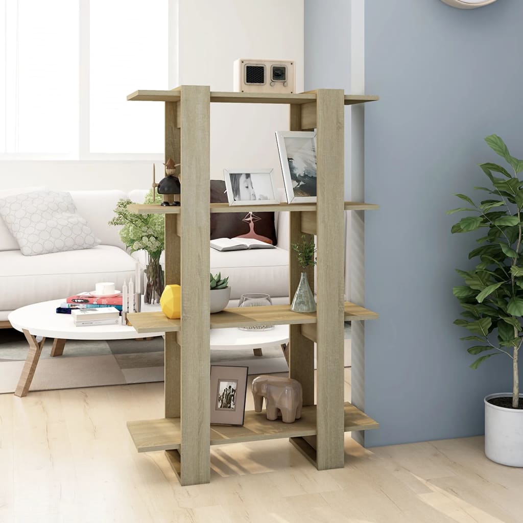 foto del prodotto libreria divisorio rovere sonoma 80x30x123,5 cm vidaxl