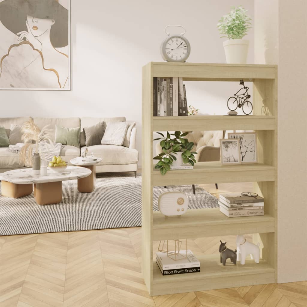 foto del prodotto libreria/divisorio rovere sonoma 80x30x135 cm in truciolato