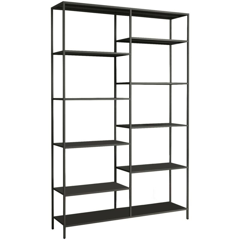 foto del prodotto libreria dorgali, scaffale da ufficio, mobile portalibri, biblioteca, 120x30 h188 cm, ardesia dmora