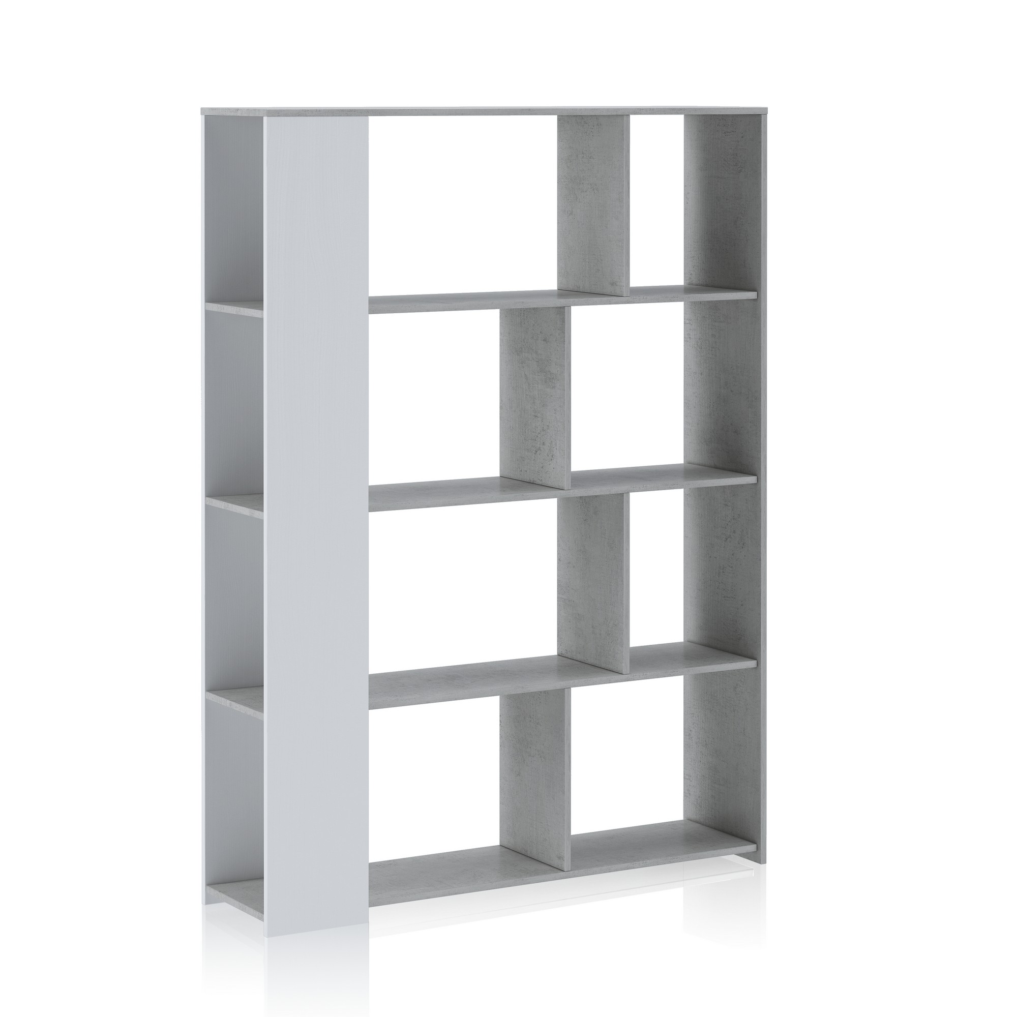 foto del prodotto libreria effetto legno finitura larice bianco cm. h.174 x l.129 x p.33