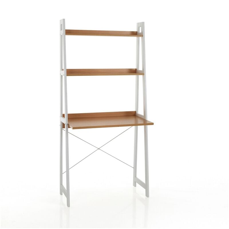 foto del prodotto libreria effetto legno laccata bianca cm. h.170 x l.80 x p.45