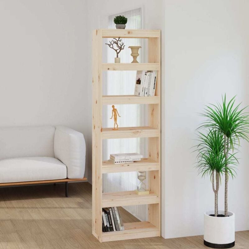 foto del prodotto libreria elegante e anticata da 6 ripiani in legno massello vari colori colore marrone chiaro