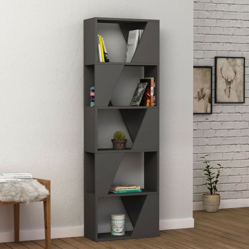 foto del prodotto libreria frame antracite 5 ripiani 54x168