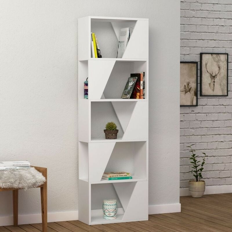 foto del prodotto libreria frame bianca 5 ripiani 54x168