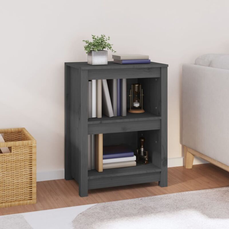 foto del prodotto libreria grigia 50x35x68 cm in legno massello di pino vidaxl