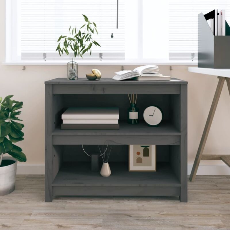 foto del prodotto libreria grigia 80x35x68 cm in legno massello di pino vidaxl