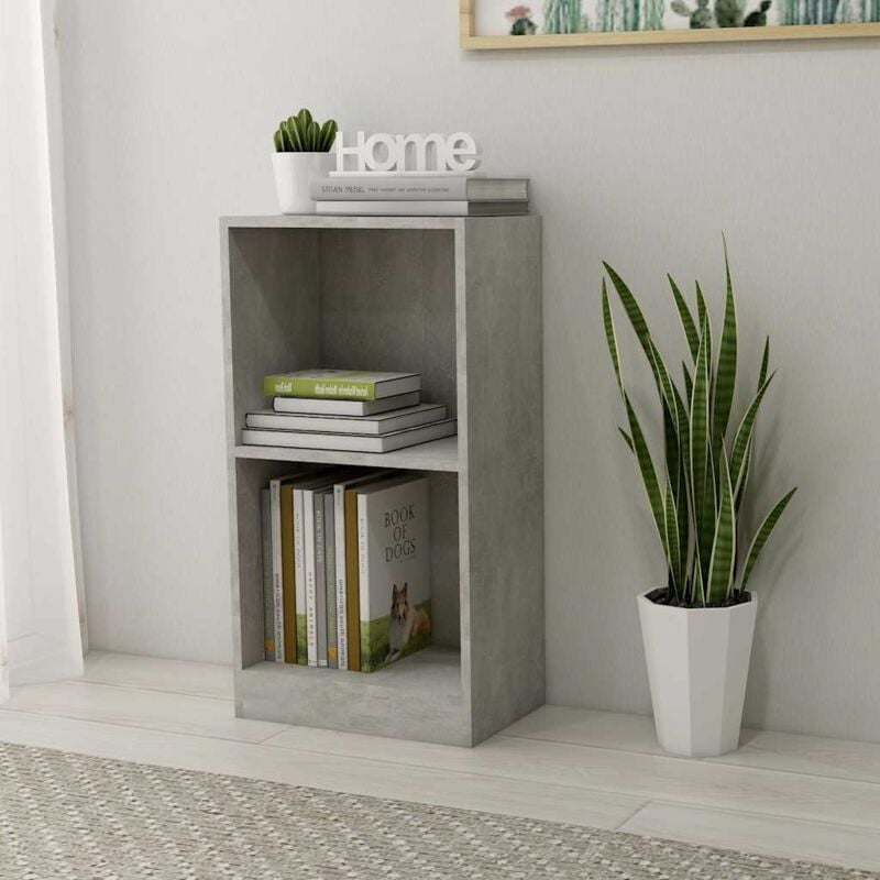 foto del prodotto libreria grigio cemento 40x24x75 cm in legno multistrato vidaxl