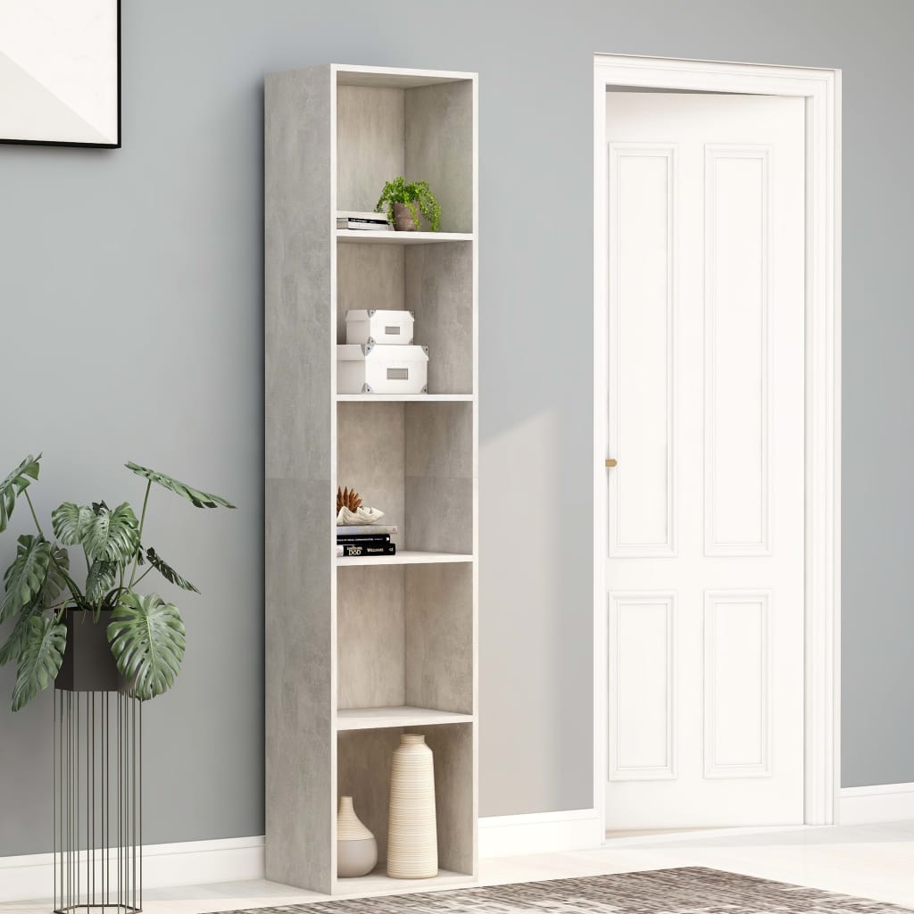 foto del prodotto libreria grigio cemento 40x30x189 cm in truciolato cod mxl 12600