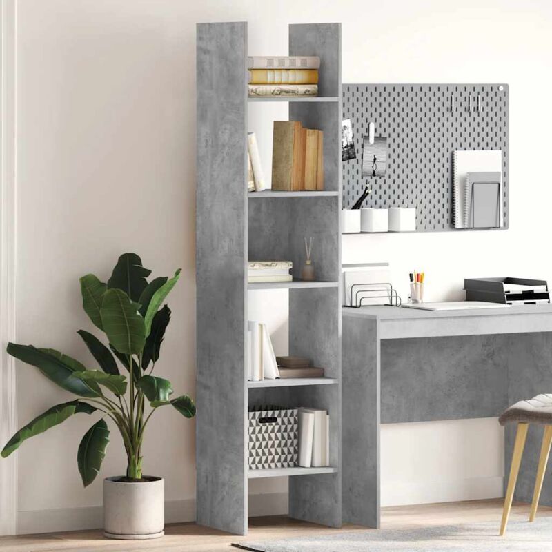 foto del prodotto libreria grigio cemento 40x35x180 cm in legno multistrato vidaxl