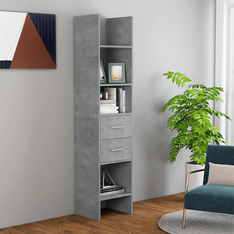 foto del prodotto libreria grigio cemento 40x35x180 cm in legno multistrato vidaxl