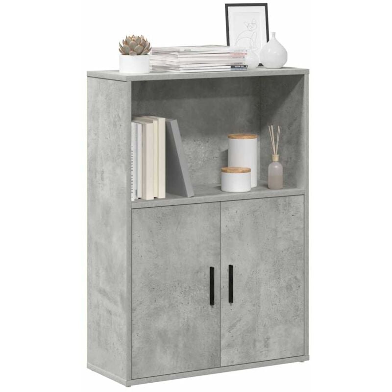 foto del prodotto libreria grigio cemento 60x24x85 cm in legno multistrato vidaxl