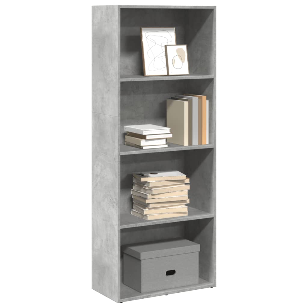 foto del prodotto libreria grigio cemento 60x30x152 cm in legno multistrato