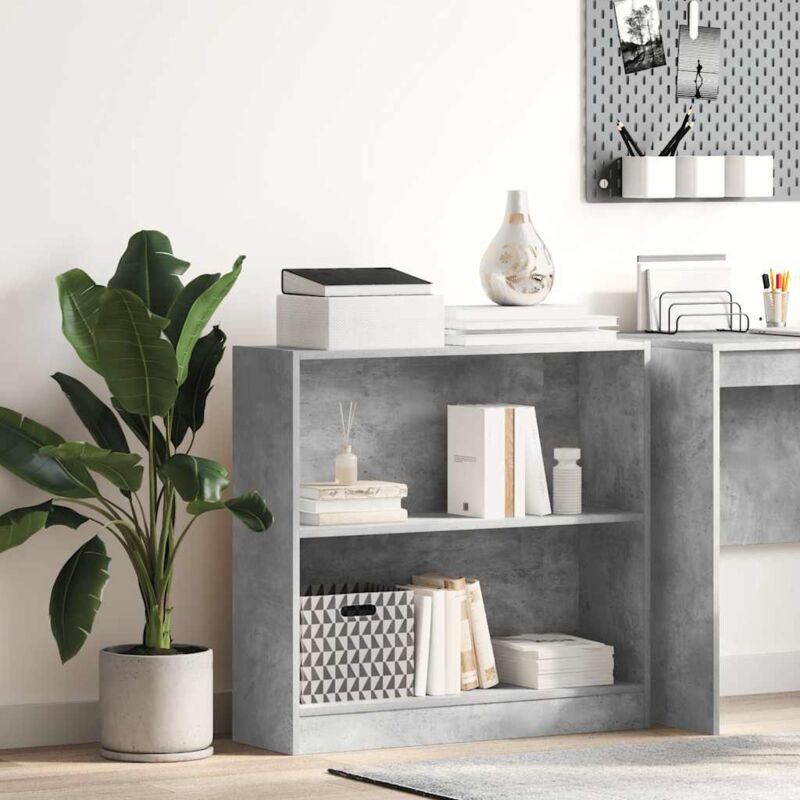 foto del prodotto libreria grigio cemento 80x24x75 cm in legno multistrato vidaxl