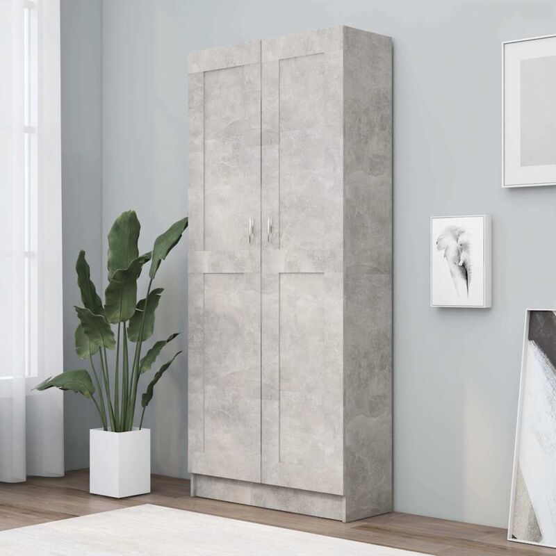 foto del prodotto libreria grigio cemento 82,5x30,5x185,5 cm in legno multistrato vidaxl