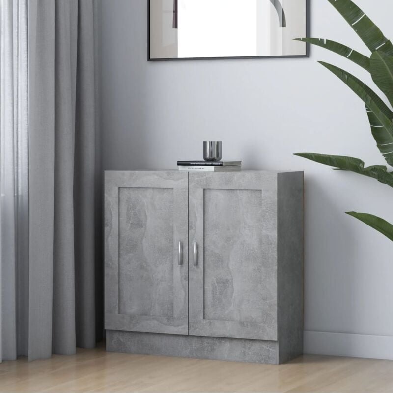 foto del prodotto libreria grigio cemento 82,5x30,5x80 cm in legno multistrato vidaxl