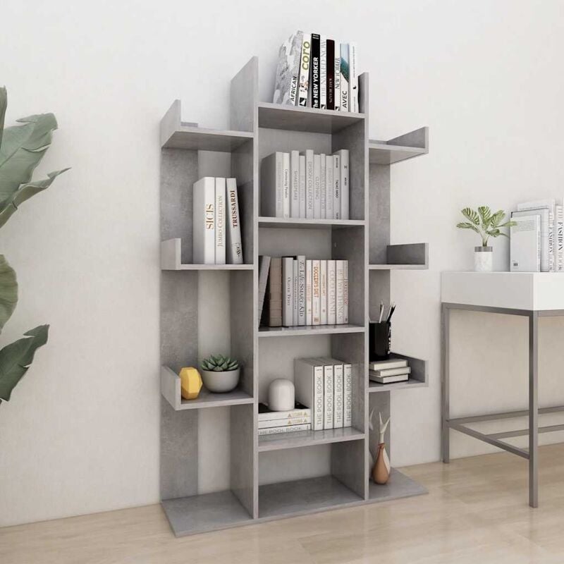 foto del prodotto libreria grigio cemento 86x25,5x140 cm in truciolato vidaxl