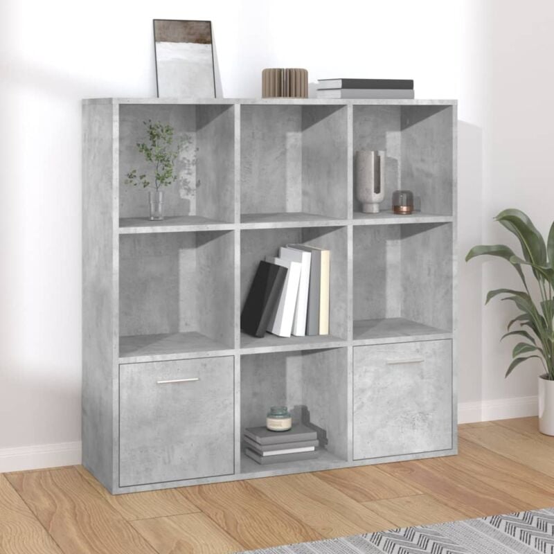 foto del prodotto libreria grigio cemento 98x30x98 cm in legno multistrato vidaxl