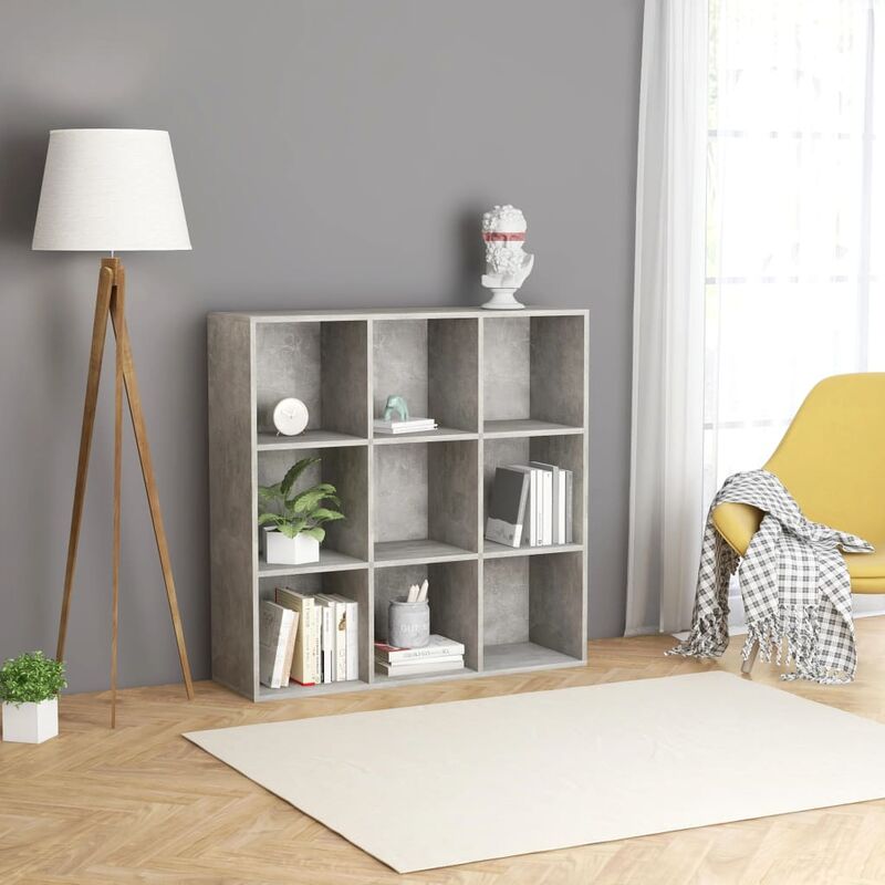 foto del prodotto libreria grigio cemento 98x30x98 cm in truciolato cod mxl 33807
