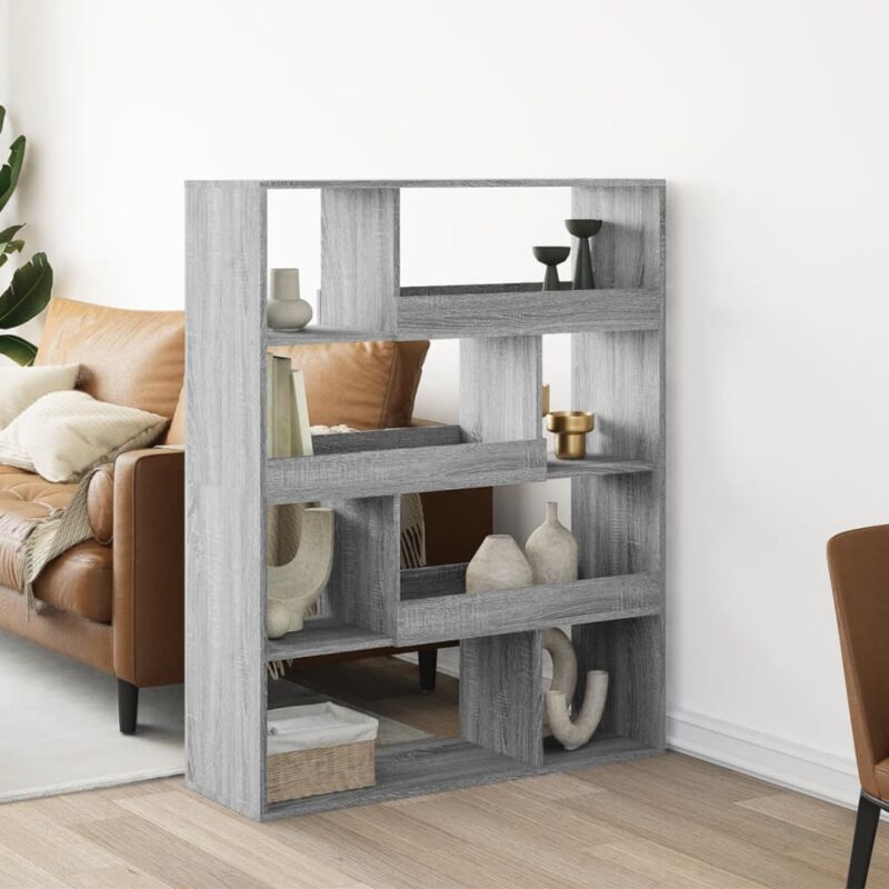 foto del prodotto libreria grigio sonoma 100x33x125,5 cm in legno multistrato vidaxl