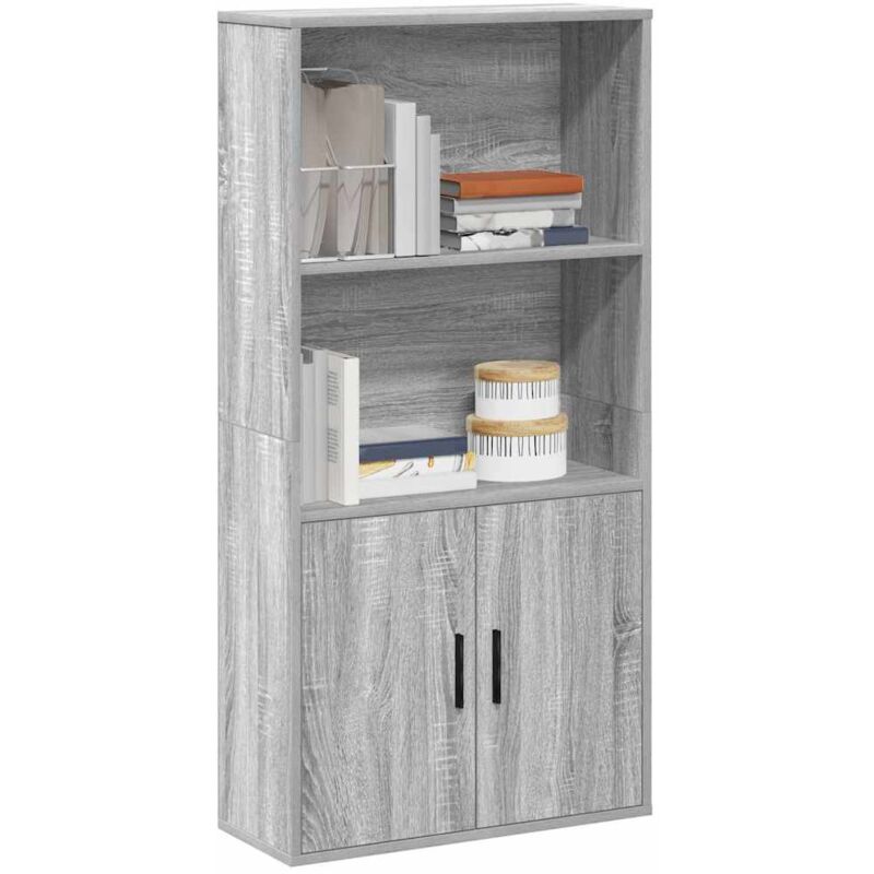 foto del prodotto libreria grigio sonoma 60x24x120 cm in truciolato vidaxl