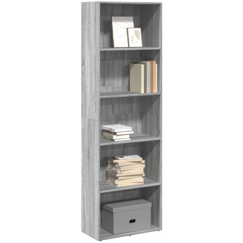 foto del prodotto libreria grigio sonoma 60x30x189 cm in legno multistrato vidaxl