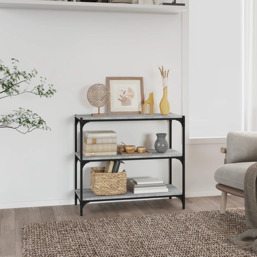 foto del prodotto libreria grigio sonoma 80x33x70,5cm legno multistrato e acciaio cod mxl 23182