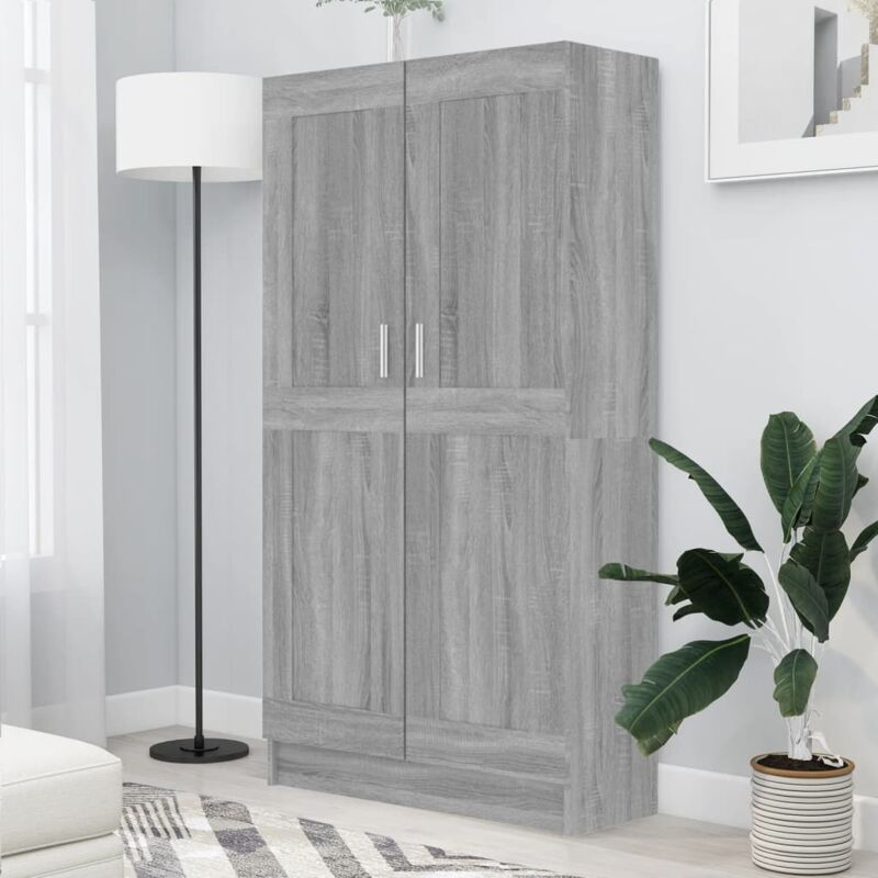 foto del prodotto libreria grigio sonoma 82,5x30,5x150 cm in legno multistrato vidaxl