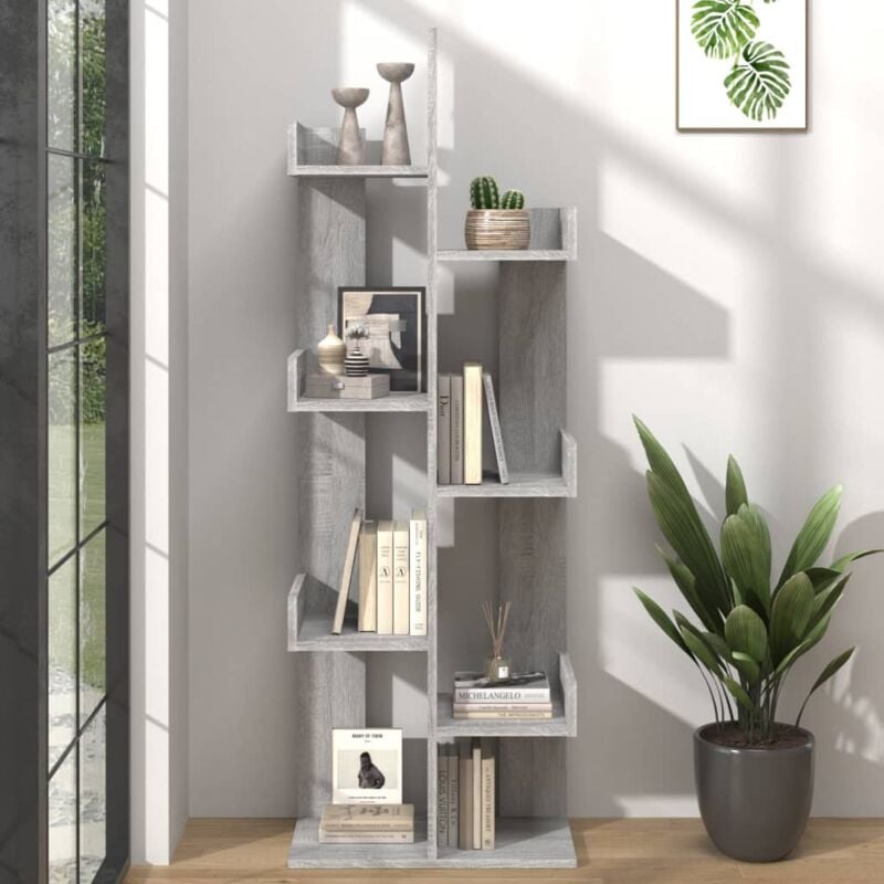 foto del prodotto libreria ideale per qualsiasi stanza moderno con 8 ripiani vari colori colore grigio