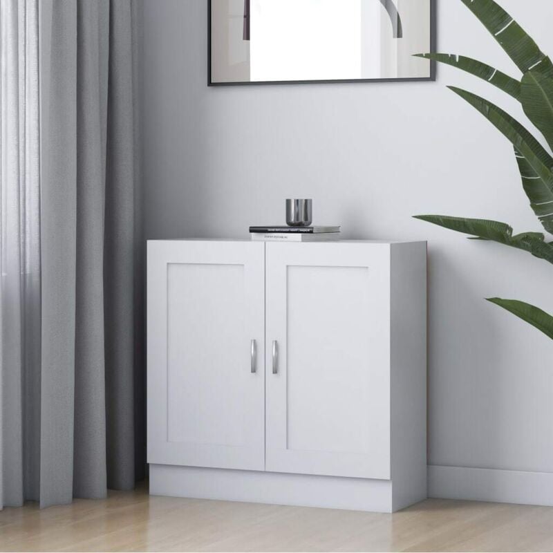 foto del prodotto libreria ideale per studio o salotto 82x30x80cm con 2 ante in vari colori colore bianco