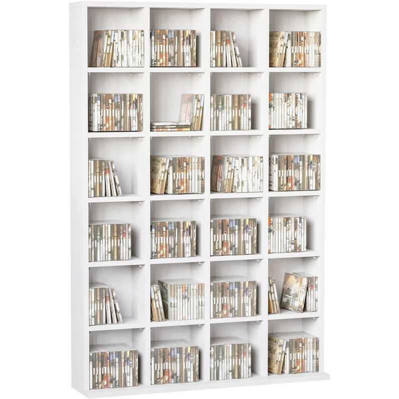 foto del prodotto libreria in legno 24 scomparti bianco 130.5x89x20 cm