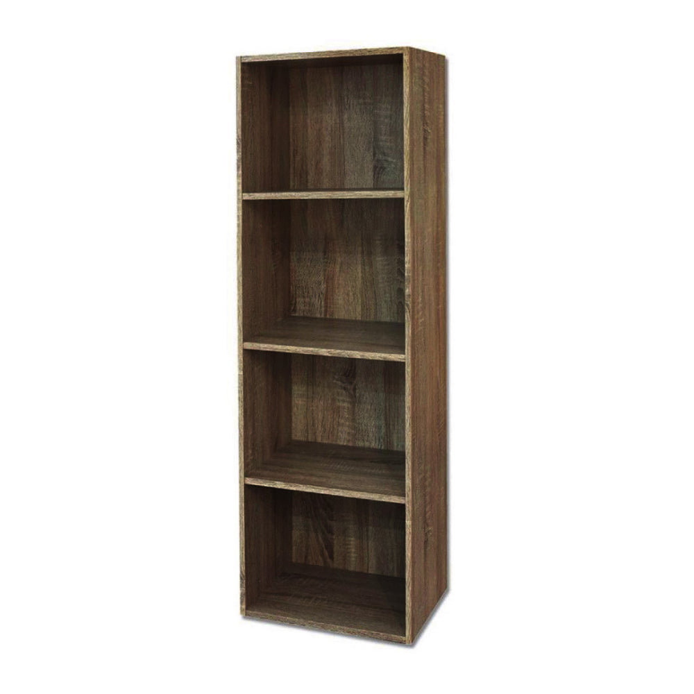 foto del prodotto libreria in legno 4 ripiani scaffale noce l 40 x h 29 x h 132 cm