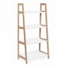 foto del prodotto libreria in legno di bamboo quattro ripiani brooklyn 62x38x h130 cm