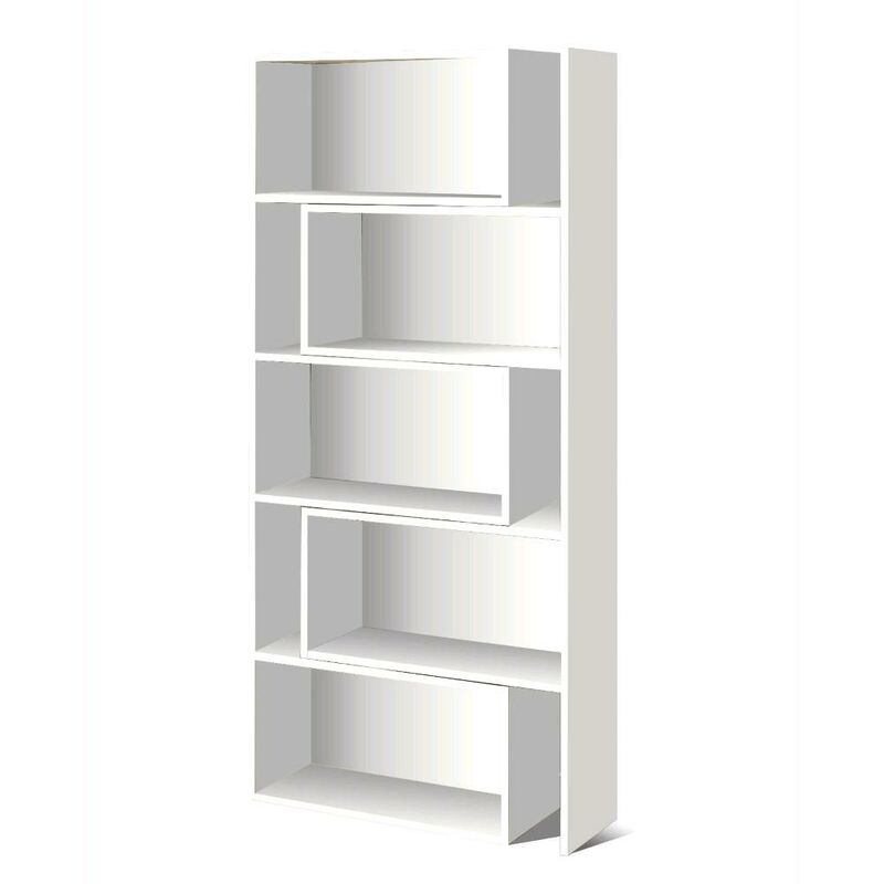 foto del prodotto libreria in legno estensibile colore bianco caldo 72 138x24x181h cm cr16b