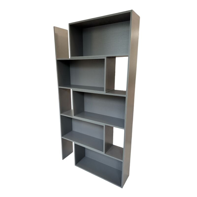foto del prodotto libreria in legno estensibile colore tortora 72 138x24x181h cm cr16t